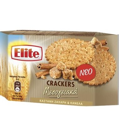 Μεσογειακά Crackers με Ζάχαρη κ Κανέλα Elite (105g)