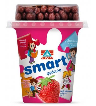 Επιδόρπιο γιαουρτιού με φράουλα Δέλτα Smart (145gr)