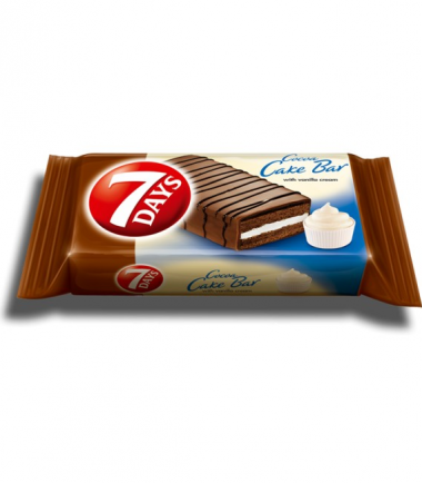 Κεϊκ cocoa cake bar με επικάλυψη βανίλια 7 Days (32gr)