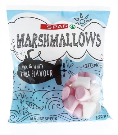 Ζαχαρωτά marshmallows με βανίλια & φράουλα SPAR (150gr)