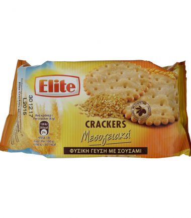 Μεσογειακά Crackers με Φυσική Γεύση Σουσάμι Elite (105g)