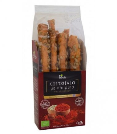 Κριτσίνια με πάπρικα Bio (120gr)