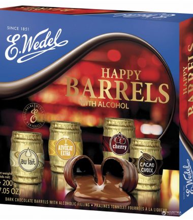 Dark Choco Barrels με γέμιση σοκολάτας alcohol Wedel (200gr)