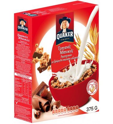 Τραγανές Μπουκιές Δημητριακών με Βρώμη και Σοκολάτα Γάλακτος Quaker (375 g)