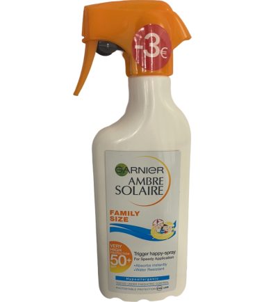 Family spray SPF 50 Ambre Solaire Garnier (300ml) -3€