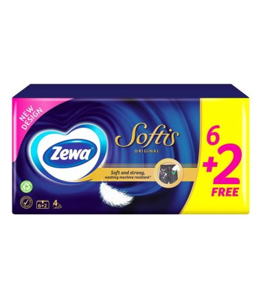 Χαρτομάντηλα Τσέπης Softis ZEWA (6Τεμ +2 Δώρο)