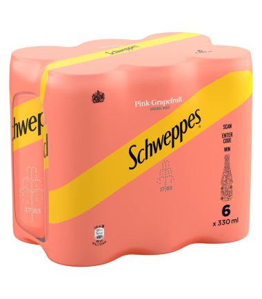 SCHWEPPES Pink Grapefruit Sleek KC (330ml x 6)