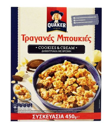 Μπουκιές Βρώμης Cookies & Cream QUAKER (450gr)