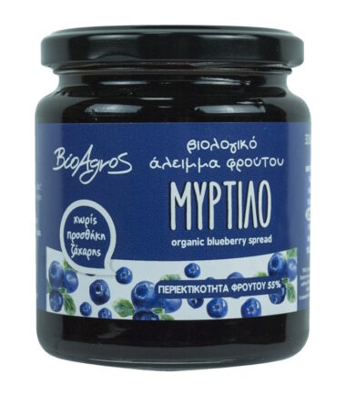 Άλειμμα Φρούτου Μύρτιλο Χωρίς Ζάχαρη Bio ΒΙΟΑΓΡΟΣ (320gr)