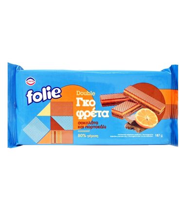 Γκοφρέτα Σοκολάτα και Πορτοκάλι FOLIE Double (187gr)