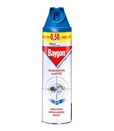 Εντομοκτόνο για Μύγες & Κουνούπια BAYGON Spray (400ml) (-0.50€)
