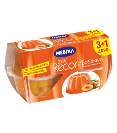 ΜΕΒΓΑΛ Ζελέ Recor με Γεύση Ροδάκινο (4x128gr) (3+1 Δώρο)