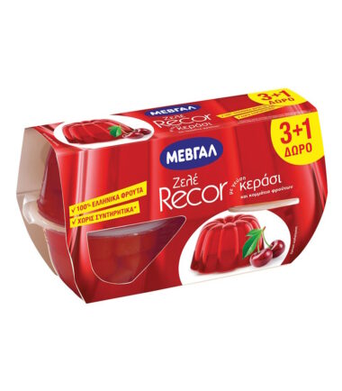 ΜΕΒΓΑΛ Ζελέ Recor με Γεύση Κεράσι (4x128gr) (3+1 Δώρο)