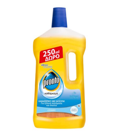 Υγρό Καθαριστικό για Ξύλινες Επιφάνειες με Σαπούνι PRONTO (1lt) (750ml + 250ml Δώρο)