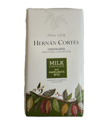 Σοκολάτα HERNAN CORTES Milk Chocolate Bar With Hazelnuts Bits (85gr)