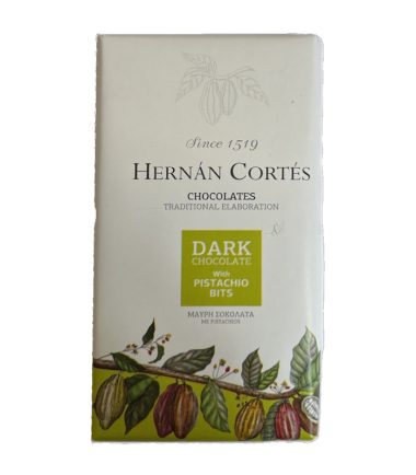Σοκολάτα HERMAN CORTES Dark Chocolate Bar With Pistachio Bits (85gr)