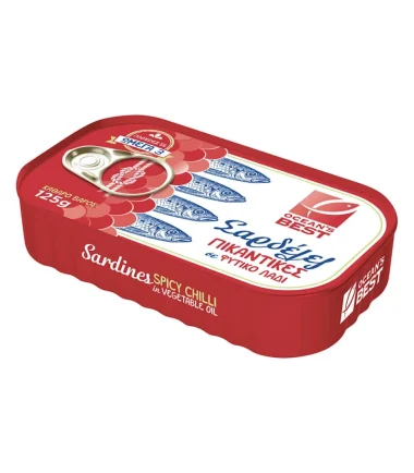 Σαρδέλες Πικάντικες σε Σογιέλαιο OCEAN'S Best (125gr)