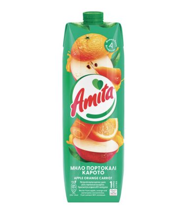 Χυμός Νέκταρ Μήλο, Πορτοκάλι, Καρότο AMITA (1lt)