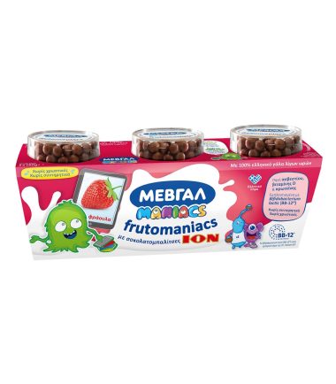 Μεβγάλ Frutomaniacs επιδόρπιο γιαουρτιού με φράουλα 3x140g